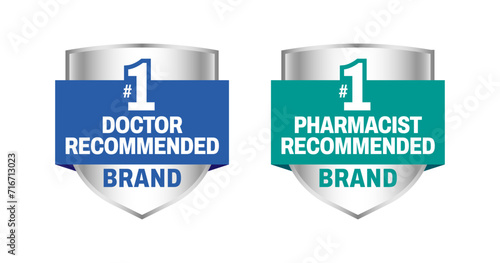 Doctor recommended vector icon logo badge