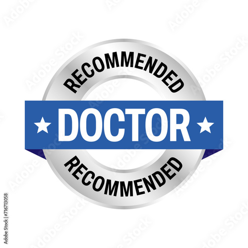 Doctor recommended vector icon logo badge