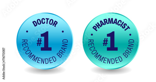 Doctor recommended vector icon logo badge