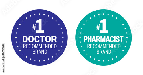 Doctor recommended vector icon logo badge