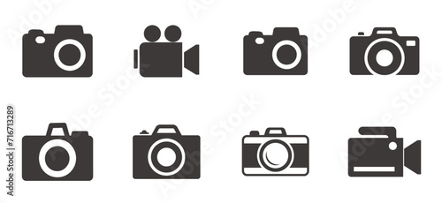 Photo and camera icon set. Icons of photography, image, photo gallery and photo camera.