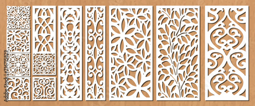 Set vector arches, eps,arch design for laser, plasma and cnc cutting. Oriental arabic patterns.Interior partition panels