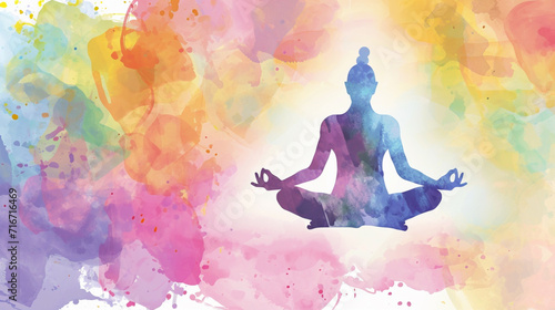 People doing yoga. yoga illustrations meditating backgrounds. yoga to feel better. Stimulate your chakras by meditating. color of energy chakras.yoga in the ocean, garden, forest, space, sunset. sutra