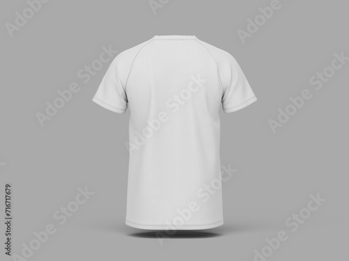 Back White Blank T-Shirt Jersey 3D Render Mockup
