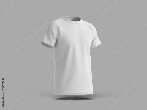 Side White Blank T-Shirt Jersey 3D Render Mockup