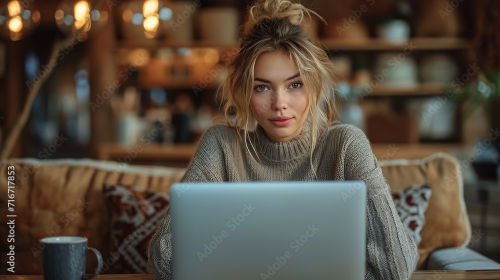 person working on laptop in cafe person working on laptop in cafe
