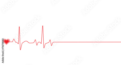 Heartbeat Line isolated on white background. Heart icon. Pulse Rate Monitor. Vector illustration.