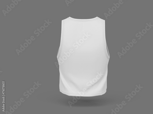 White Blank Back View Womens Sleeveless Sport T-Shirt