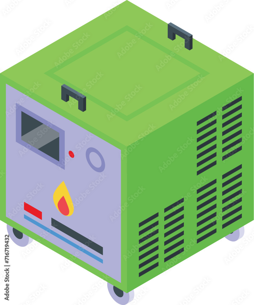 Hydrogen generator icon isometric vector. Process storing. Creation bio Hydrogen generator icon isometric vector. Process storing. Creation bio