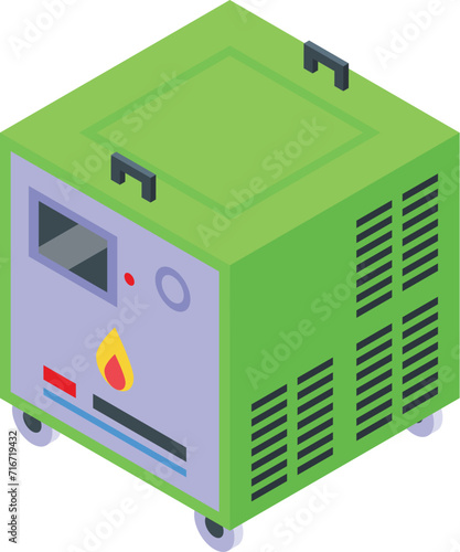 Hydrogen generator icon isometric vector. Process storing. Creation bio