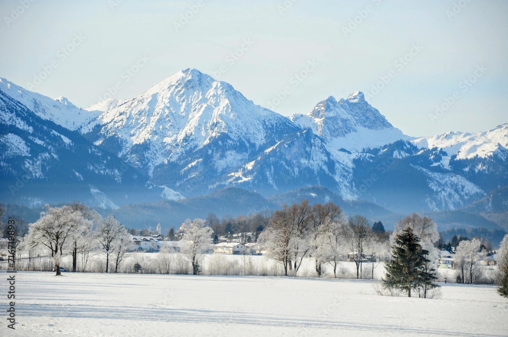 Fototapeta premium view of a winter sunny day drive in Germany