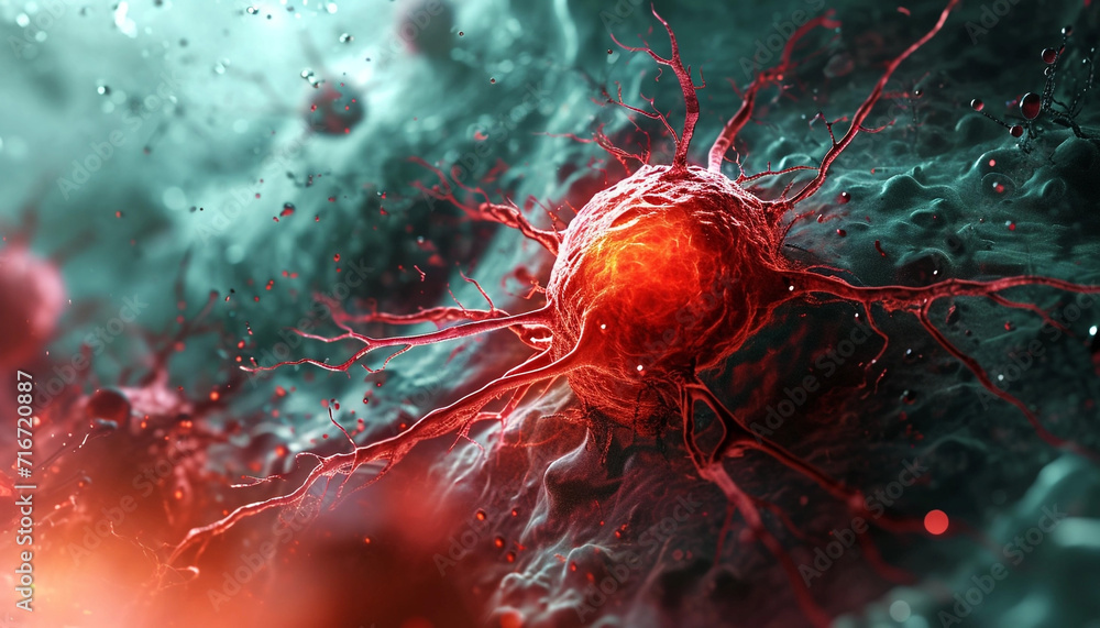 Macro view of a cancer attacking the body. Natural colors. Danger. Disease. Macro view of a cancer attacking the body. Natural colors. Danger. Disease.