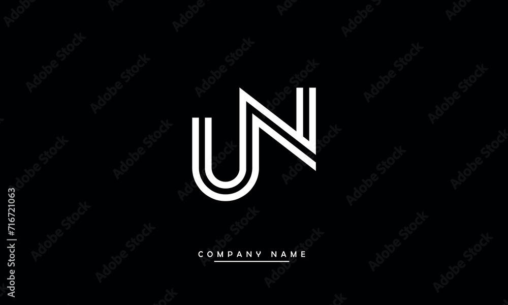 NU, UN, N, U Alphabets Letters Logo Monogram NU, UN, N, U Alphabets Letters Logo Monogram