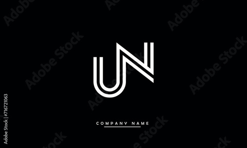 NU, UN, N, U Alphabets Letters Logo Monogram