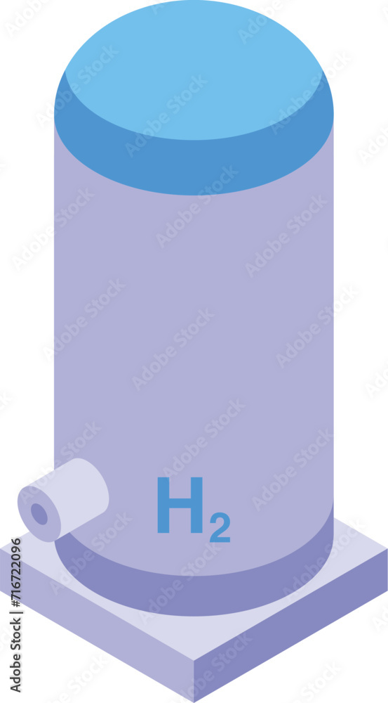 H2 hydrogen icon isometric vector. Station factory. Source biological H2 hydrogen icon isometric vector. Station factory. Source biological
