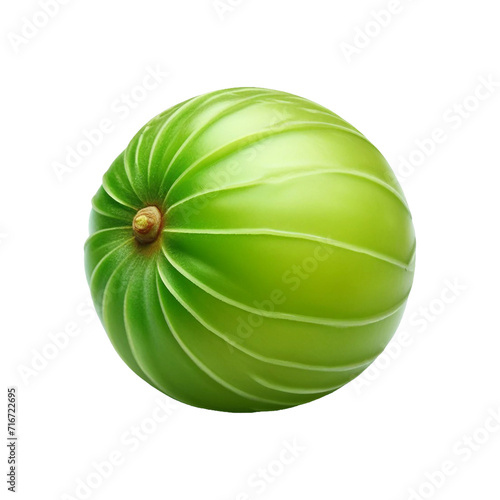 Indian gooseberry fruits with leaves isolated on a transparent background Ai generative.