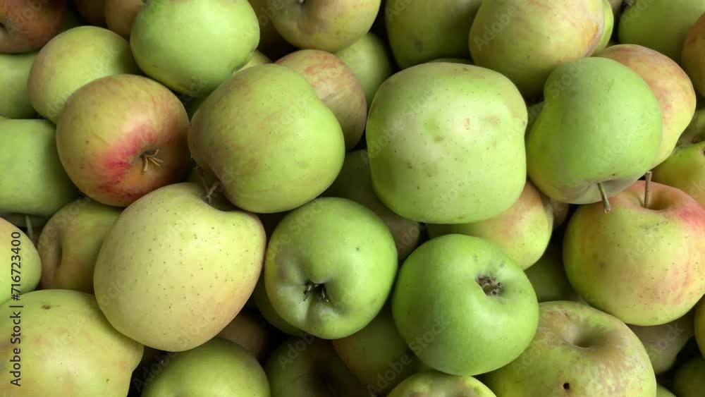 4k video of group of green apples in a local market. Food and fruit concept. 4k video of group of green apples in a local market. Food and fruit concept.