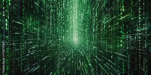 Binary computer matrix code data stream background