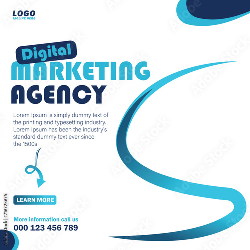 Digital marketing agency social media post design and web banner template