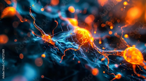 A mesmerizing abstract of heat and light, with fiery colors and glowing neurons creating a sense of vibrant energy