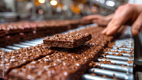 The process of packaging chocolate tiles on an automated line