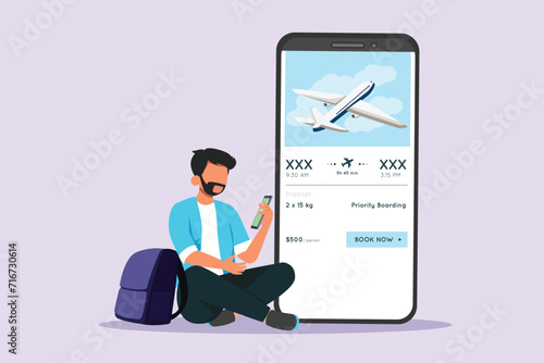 Journey or trip concept. Colored flat vector illustration isolated.