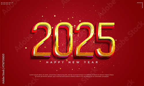 happy new year 2025. 2025 number design.