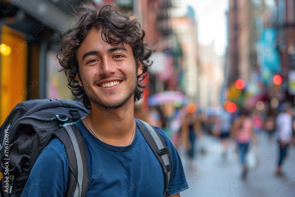 Young handsome tourist man exploring the city Young handsome tourist man exploring the city