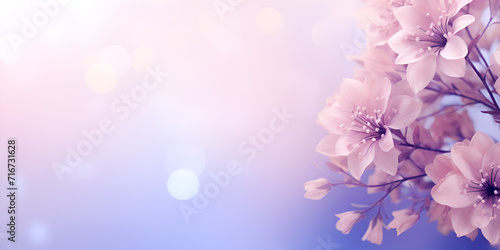 Pastel purple abstract floral background with copy space