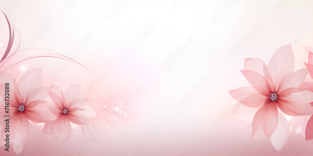 Pastel pink abstract floral background with copy space