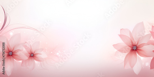 Pastel pink abstract floral background with copy space
