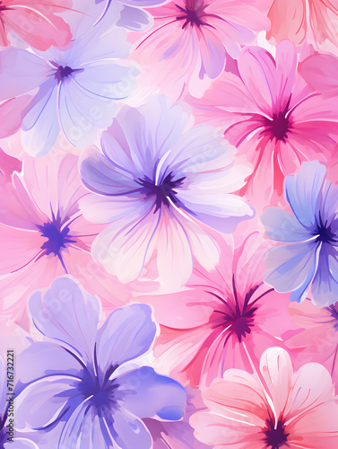 Pink and purple abstract background with flowers 