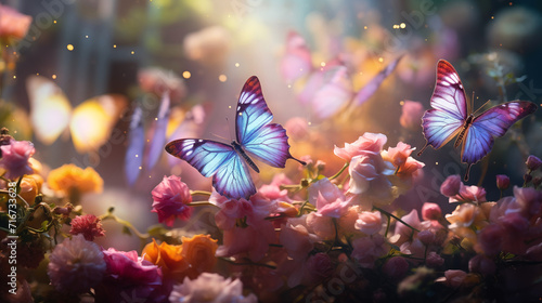 Delicate ballet of butterflies at sunset © imagemir