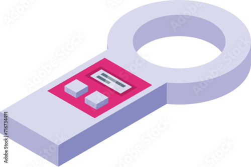 Tracking gps icon isometric vector. Silicon data loss. Chip puppy