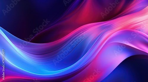 Abstract blue and magenta fluid holographic or colorful curved wave for banner  poster and wallpaper background. Generative AI