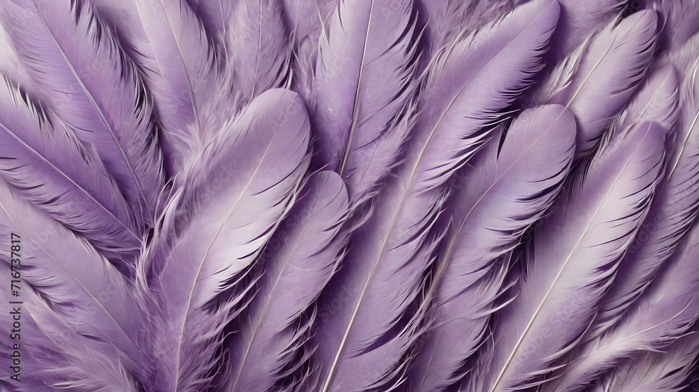 Fototapeta premium Pale purple feather texture. Close to feather background 