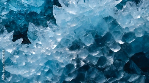 Texture of textured crystals of pale blue ice