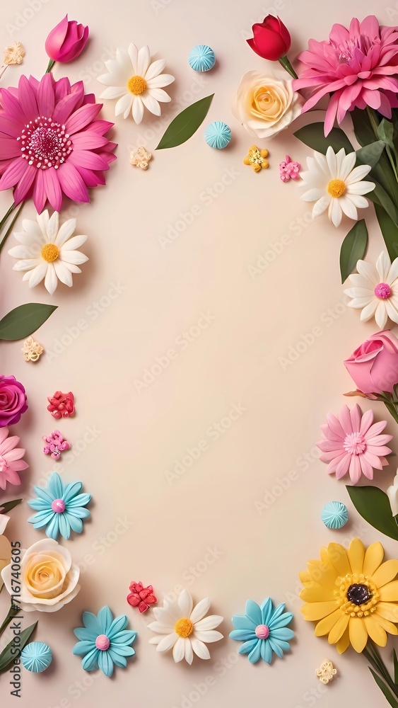 frame of flowers, frangipani flower border