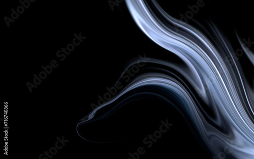 abstract black background with smooth blue and gray lines