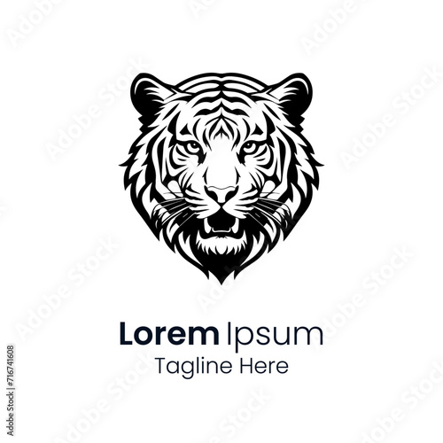 Fototapeta Naklejka Na Ścianę i Meble -  Tiger simple mascot logo design illustration