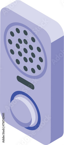 House door bell icon isometric vector. Wall press. Button touch electric