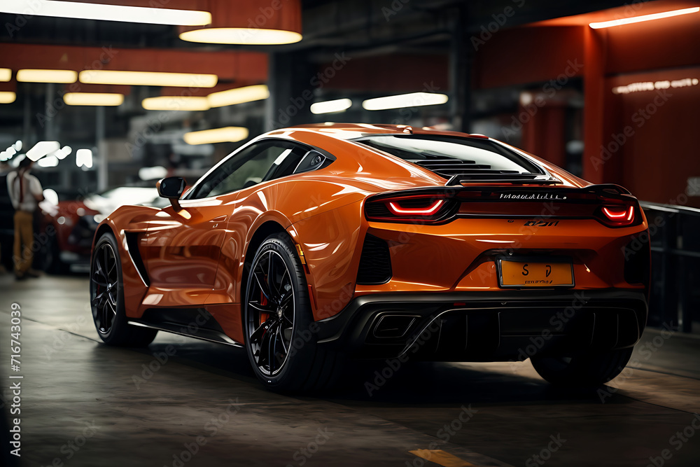 A supercar with a dynamic side view. A supercar with a dynamic side view.