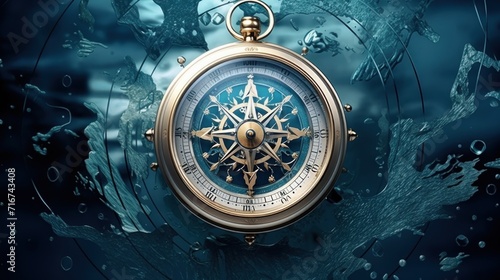 compass rose and compass watercolor photo