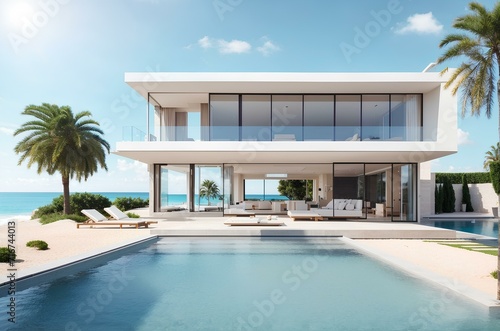 luxury modern house with swimming pool and sea views © savior
