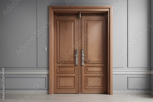 wooden door in the interior of the room