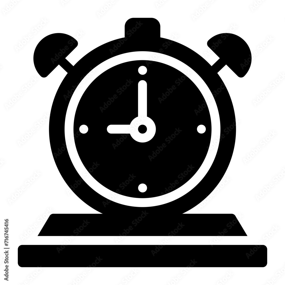 alarm clock glyph icon alarm clock glyph icon