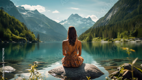 person meditation on the lake  © Viktor