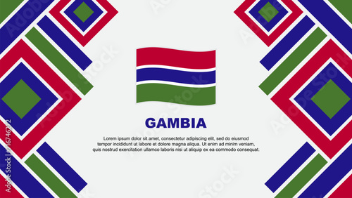 Gambia Flag Abstract Background Design Template. Gambia Independence Day Banner Wallpaper Vector Illustration. Gambia