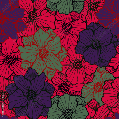 Vibrant oleander blossom periodic sample. Hand drawn floral composition. Olea...