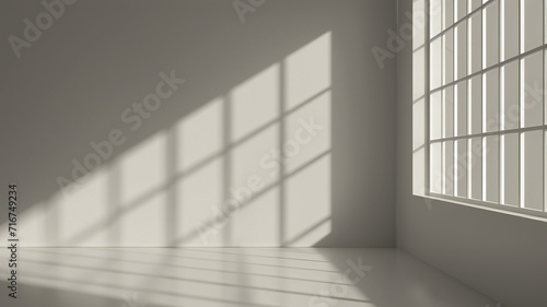 an empty room with the sun beaming in through the window.